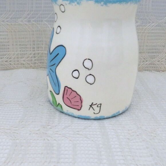 Vintage Handmade Ceramic Soap Dispenser With Fish And Sea Animals - Picture 4 of 8